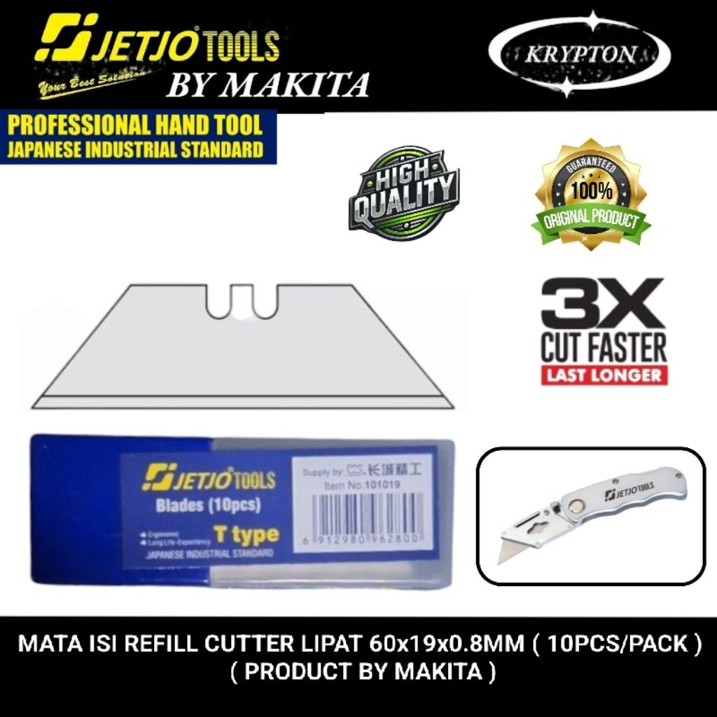 

JETJO By Makita Isi / Refill cutter lipat 60x19x0.8mm 10pcs/pack ( universal ) jaminan asli original