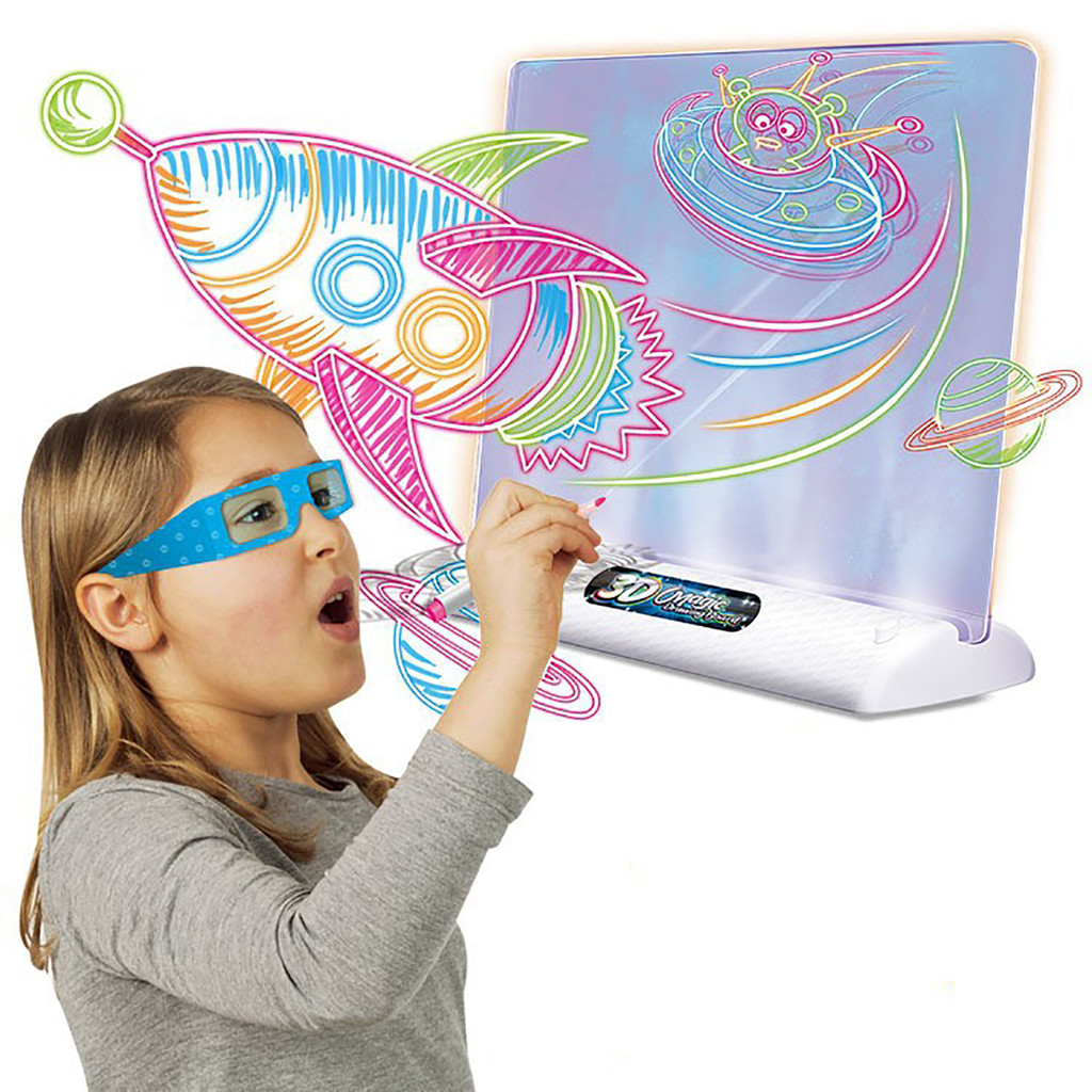 

Creative Light up 3D Children's Writing, Drawing, Graffiti Board, Drawing Board, Toy LED Light up Handwritten Message Board