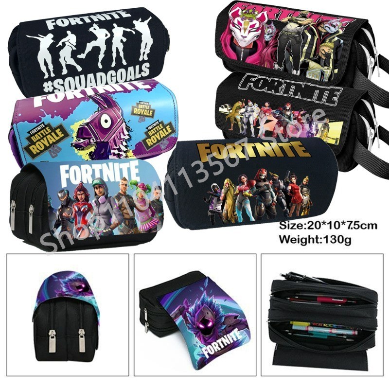 

Fort-nite Trousse Large Capacity Waterproof Velcro Pencil Case Student Black Estuche Stationery School Pennenzak Supplies