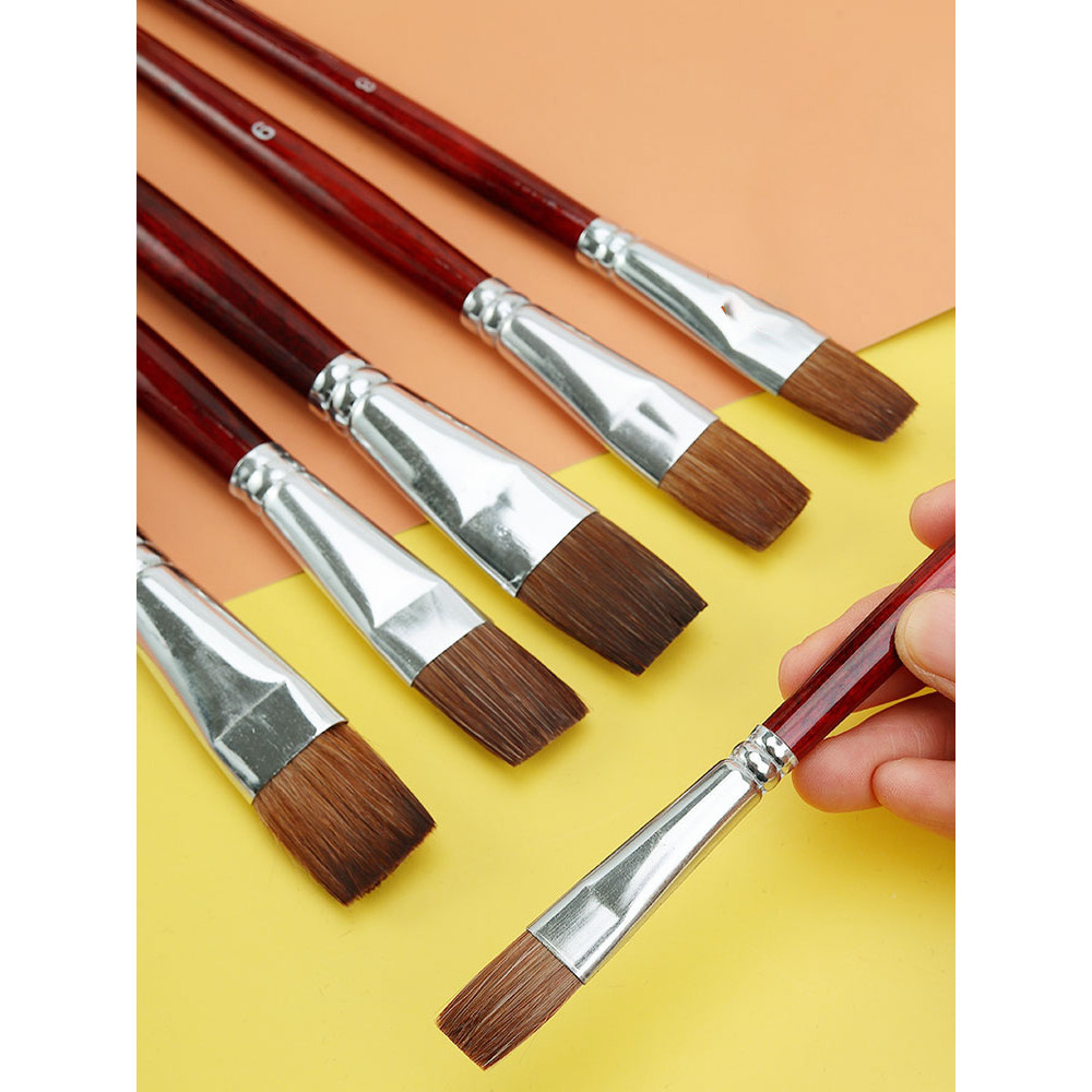 

6pcs artist oil painting brushes Set level head weasel hair Water Paint brush Acrylics Drawing Art Supplies Painting dedicated