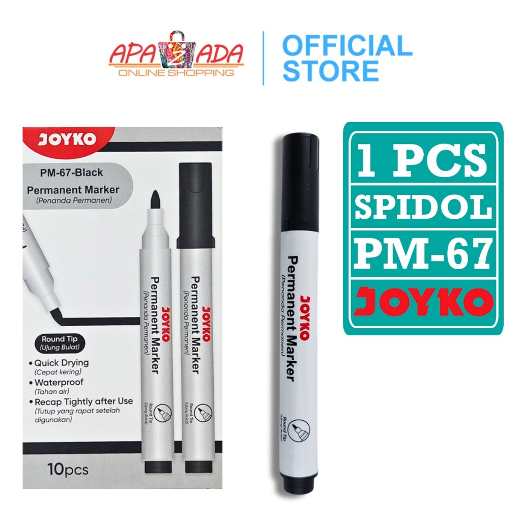 

Apazada - Spidol Permanen Joyko / Spidol Marker Round Tip PM-67