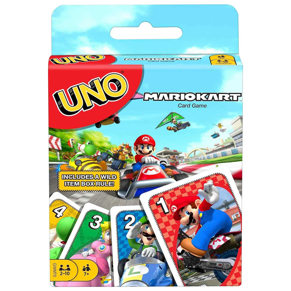 Mattel UNO Mario Racing Card Game for Kids Adults Families and Game Nights with special rules for 2-