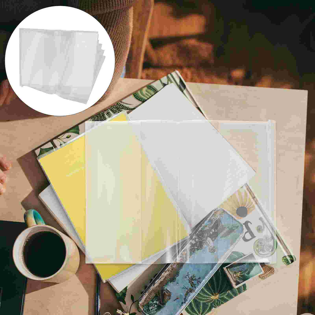 

10 Pcs Transparent Book Cover Protective Sleeve For Hardcover Textbook Plastic Case Notebook Cover Dust Jacket