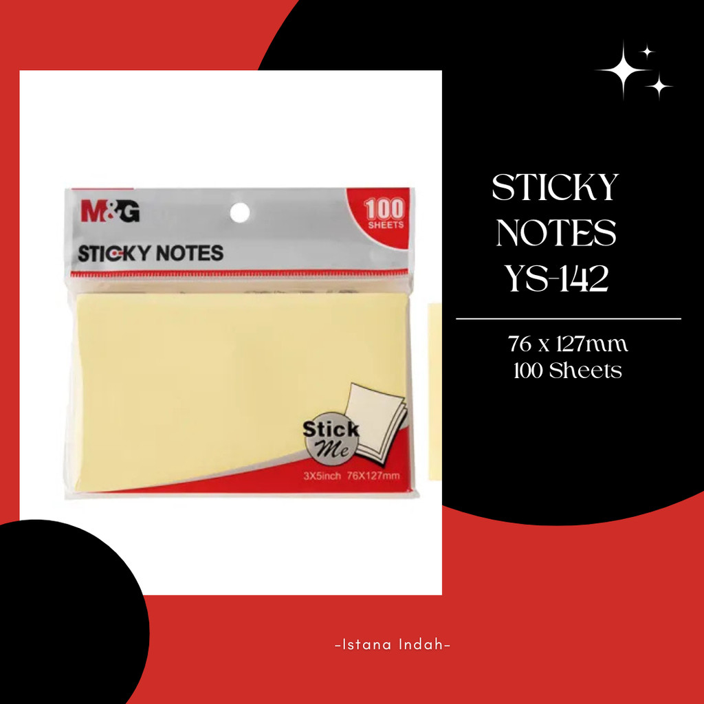 

M&G STICKY NOTES 100 SHEETS 76X127MM YS-142