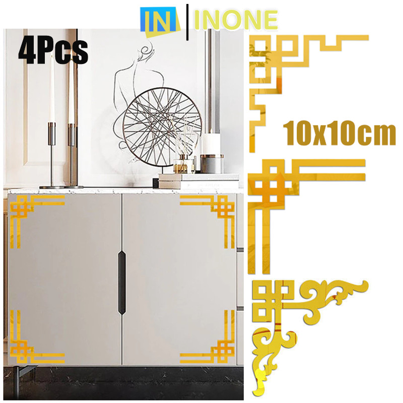 INONE - 4Pcs Mega Decoration List Gold Dekorasi Moulding Akrilik Gold Miror/Moulding Akrilik Dekoras