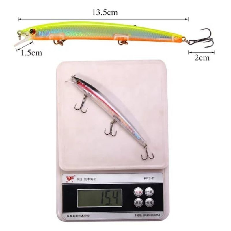 JTFISHING Umpan mino Besar 13.5cm 15gr | Minnow Lure pancing killer Umpan Casting Laut