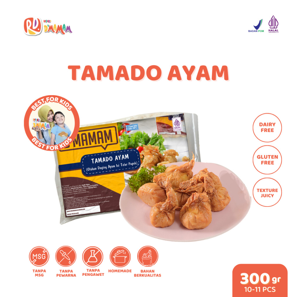 

Radaza D'MAMAM Tamado Ayam Ekkado 300g Bento Frozen Anak MPASI Homemade Non MSG Non GlutenBPOM HALAL - Adwa Organic