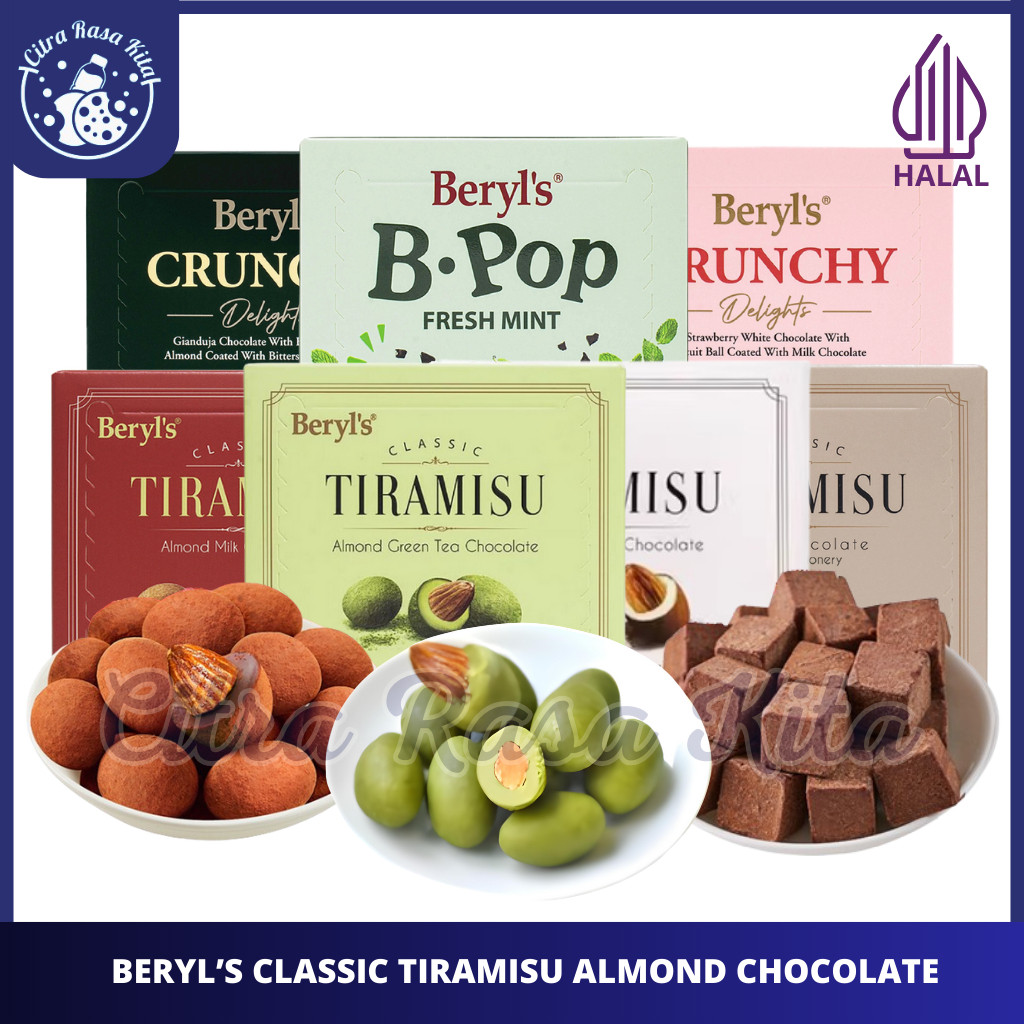 

New Beryls Classic Tiramisu Almond Milk Chocolate, White Chocolate & Green Tea Chocolate 65grPremium