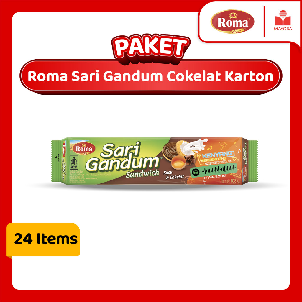 

Paket Roma Sari Gandum Cokelat 108 Gram Karton
