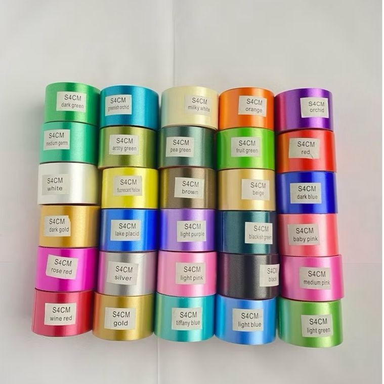 

CIGALLERY Pita Kado Plastik POLOS 4cm Pita Jepang Kertas 14 Meter Dekorasi Pita Satin 4cm Jepang 14 Meter Dekorasi