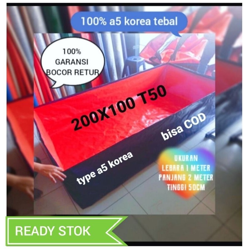 terpal kolam ikan type a5 200x100x50 terpal kolam ikan 200x100x50 100% REALPICT