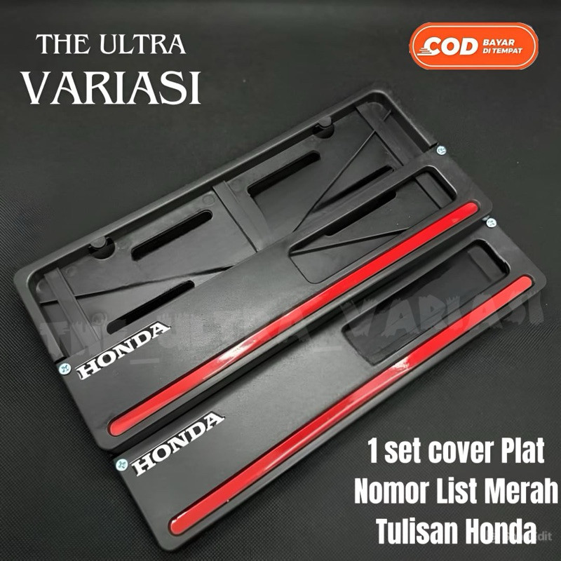 TEMPAT PLAT NOMOR MOTOR COVER TEMPAT DUDUKAN 1 SET / RUMAH PLAT NOMOR HONDA LIS MERAH BISA BELI SATU