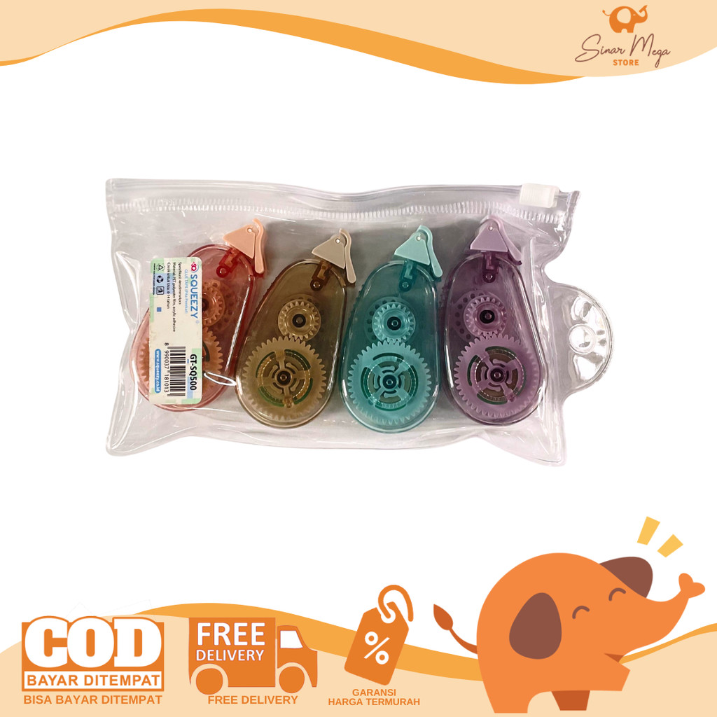 

Squeezy Glue Tape Set / Lem Pita (Isi 4 Pcs) GT-SQ500