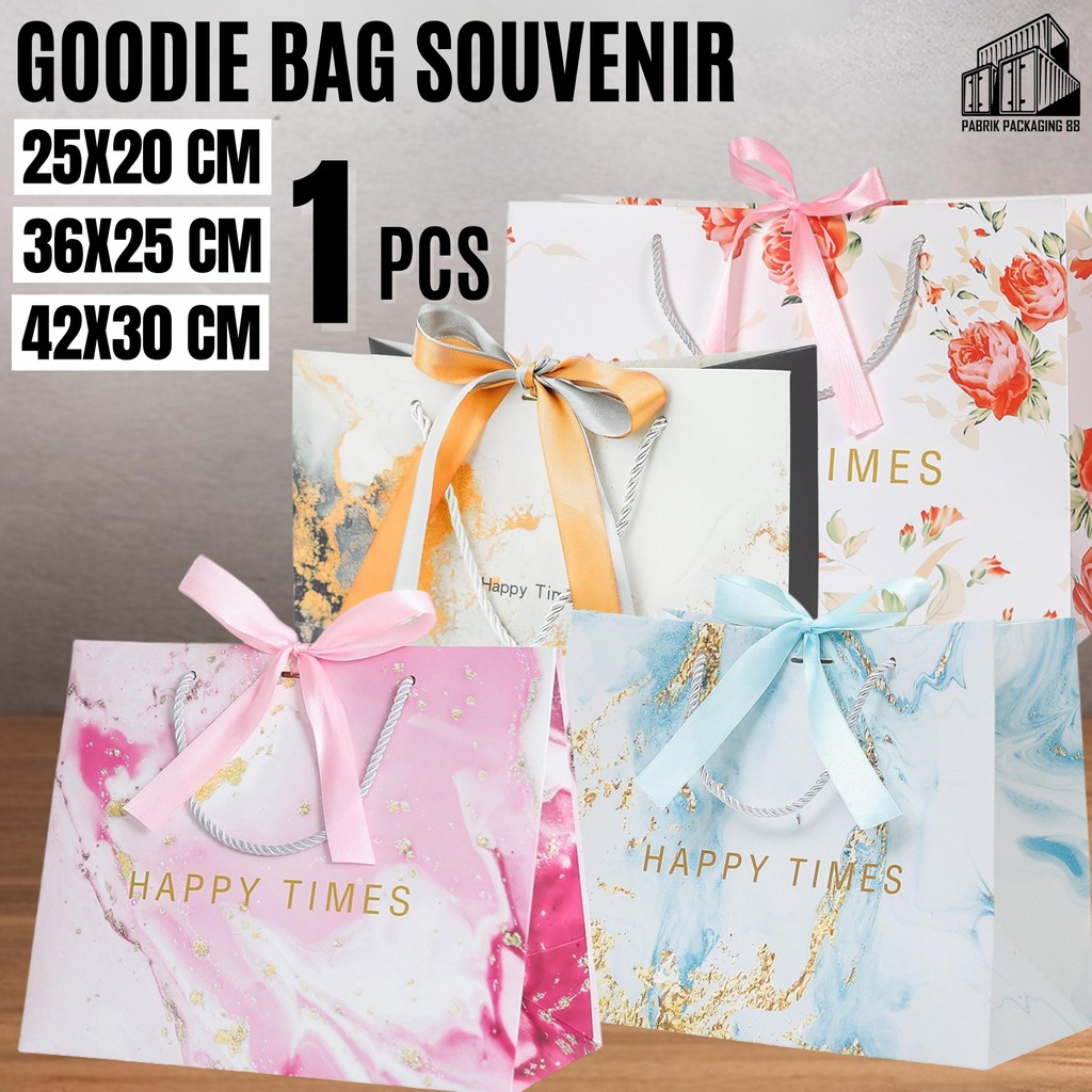 

Paper Bag Motif Marble Marmer FREE PITA | Tas Kantong Hadiah Goodie Souvenir