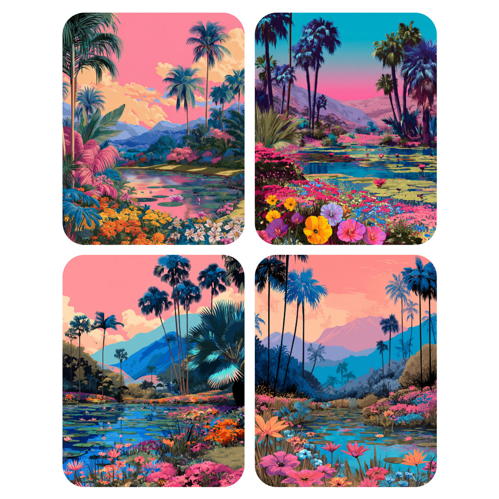 

Hand Paint Tropical forest scenery Painting By Numbers Kit DIY Acrylic Artwork Canvas Art Gift Home