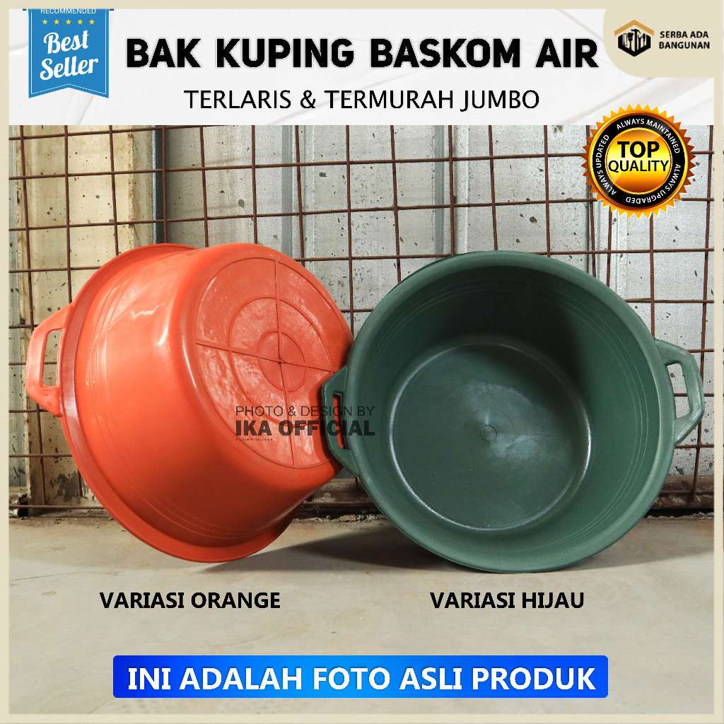 SAB BAK KUPING - Baskom Air / Ember Cuci Piring / Ember Mandi / Waskom Bak Kuping Plastik Hitam Serb
