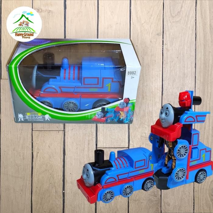 Mainan Anak BO Kereta Api Transform / Kereta Berubah Robot Tomas