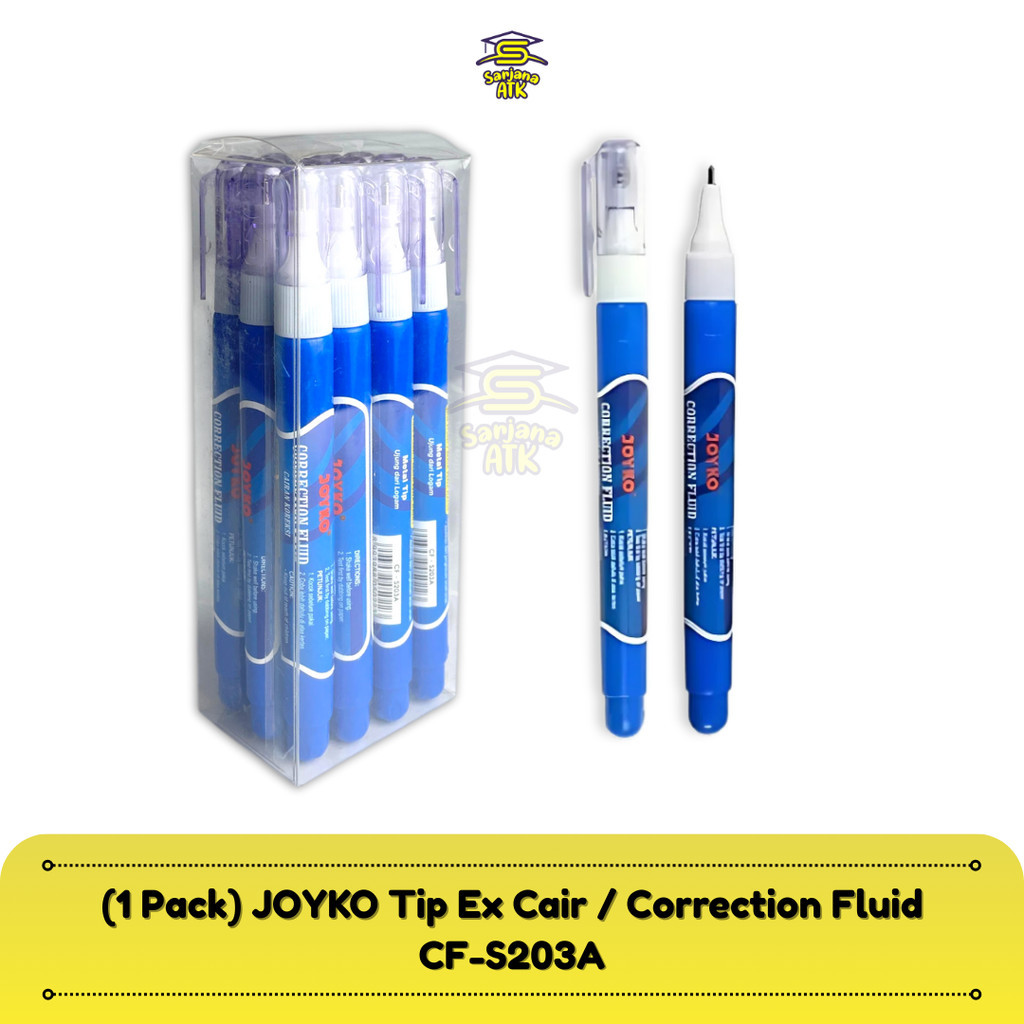 

(12 Pcs) JOYKO Correction Fluid / Cairan Koreksi Penghapus Tip Ex Cair CF-S203A