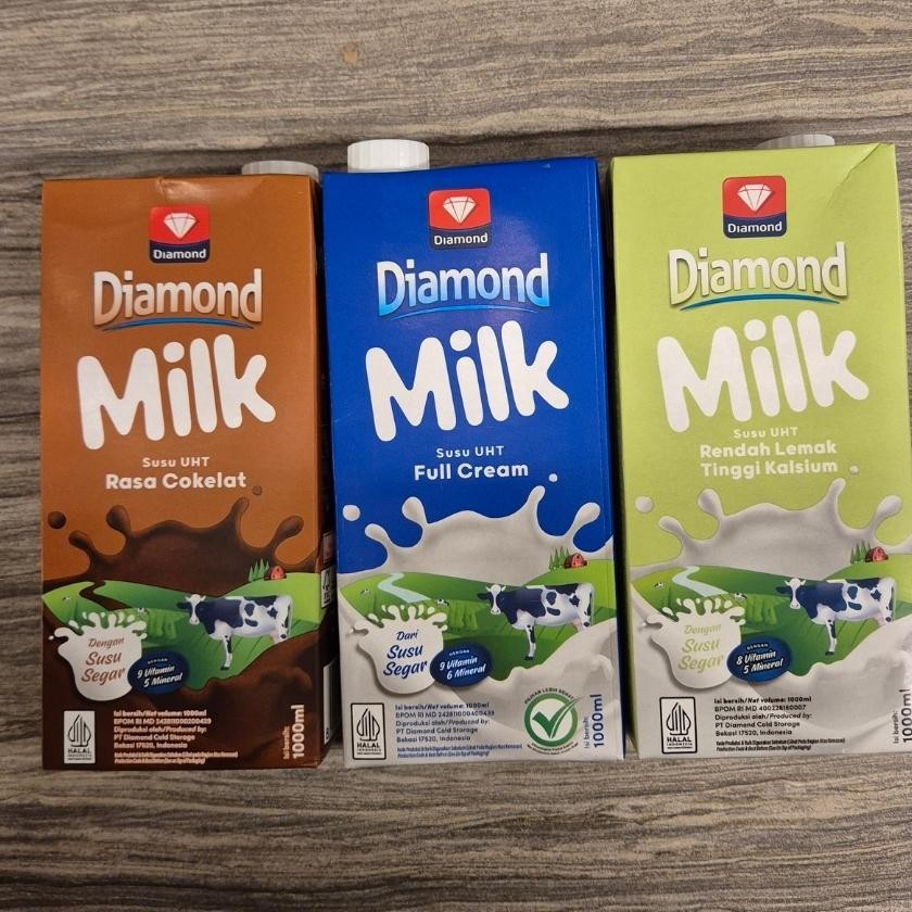 

Diamond Milk Susu UHT 1 Liter 1000ml Rasa COKLAT / FULL CREAM / LOW FAT