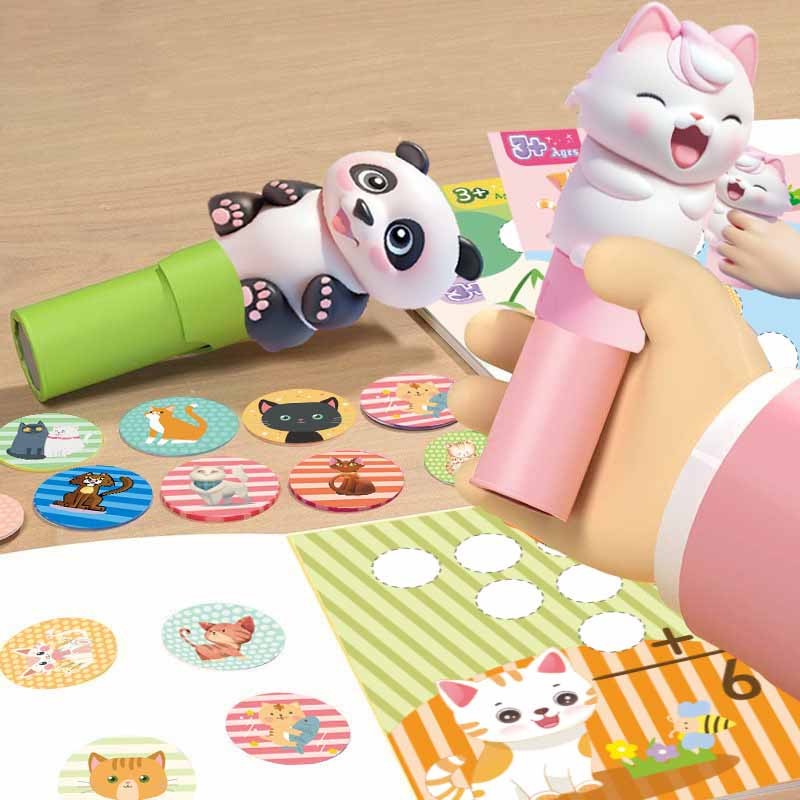 

Magic Stamp Sticker Book Cartoon Cute Rabbit Duck Unicorn Panda Non-marking Waterproof Colorfast Sticker Stamp Children's Toys