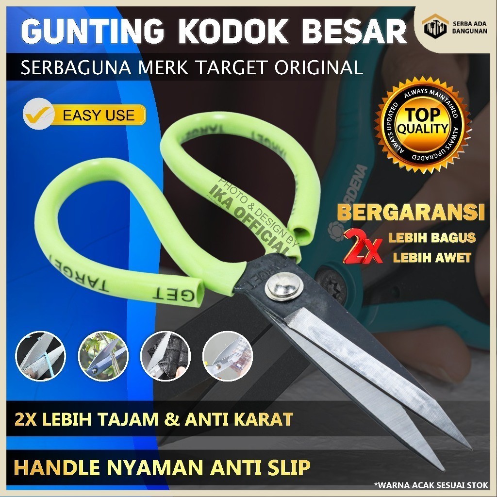 

SAB Gunting Kulit TARGET Kodok Kain Kertas Karet Kardus Seng Serbaguna Serba Guna Tailor 8 Inch Inci In 8In 8Inch 8Inci Gunting Kain Target Asli 100% Original SUPER TAJAM TEBAL BERKUALITAS / Gunting Kulit / Gunting Seng / Gunting Kodok Serba Guna