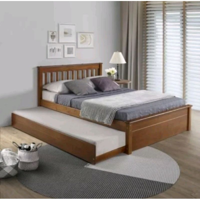 tempat tidur minimalis kayu jati 200x180