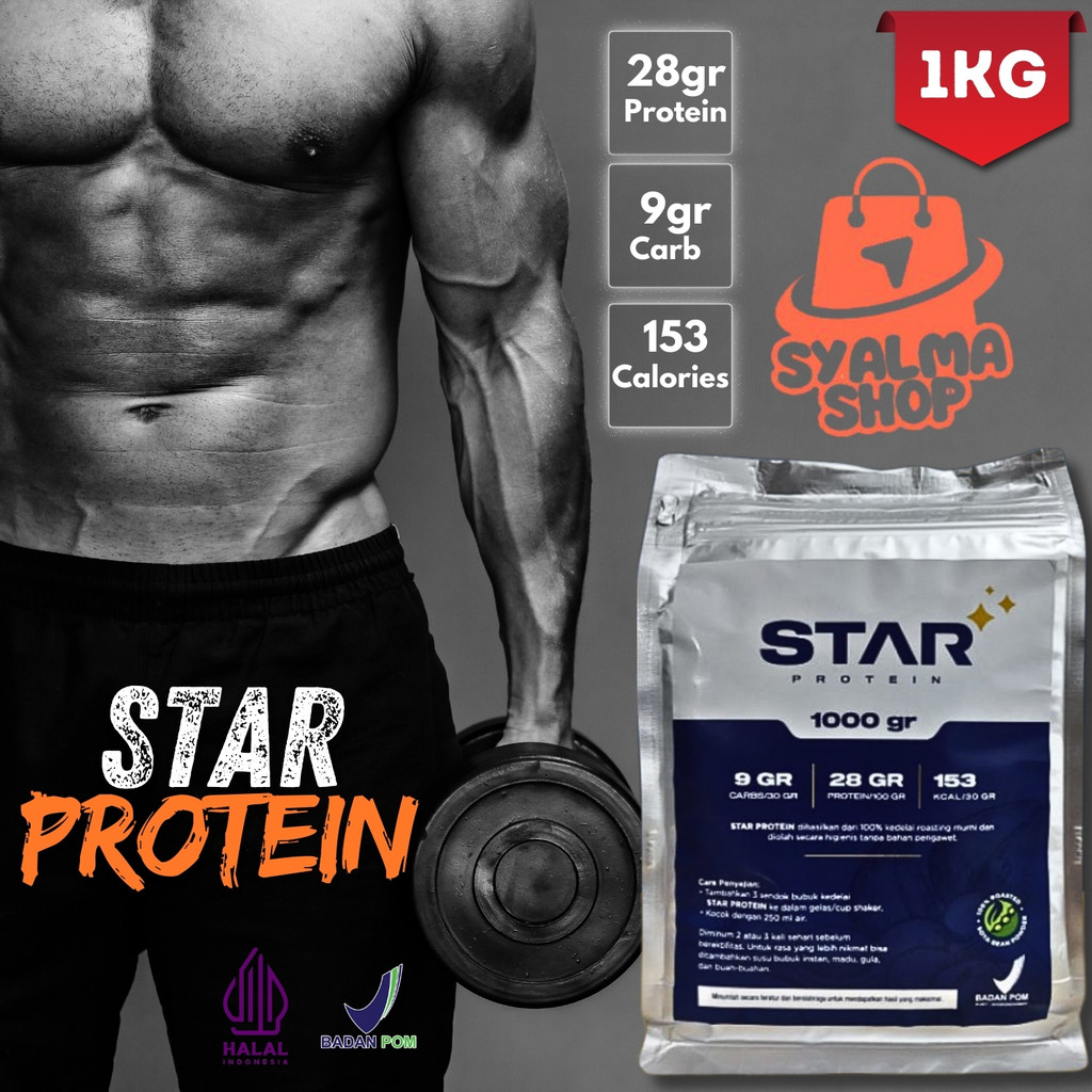 STAR PROTEIN Whey Protein Bubuk Kedelai murni Susu Suplemen  Fitnes 1000 Gram