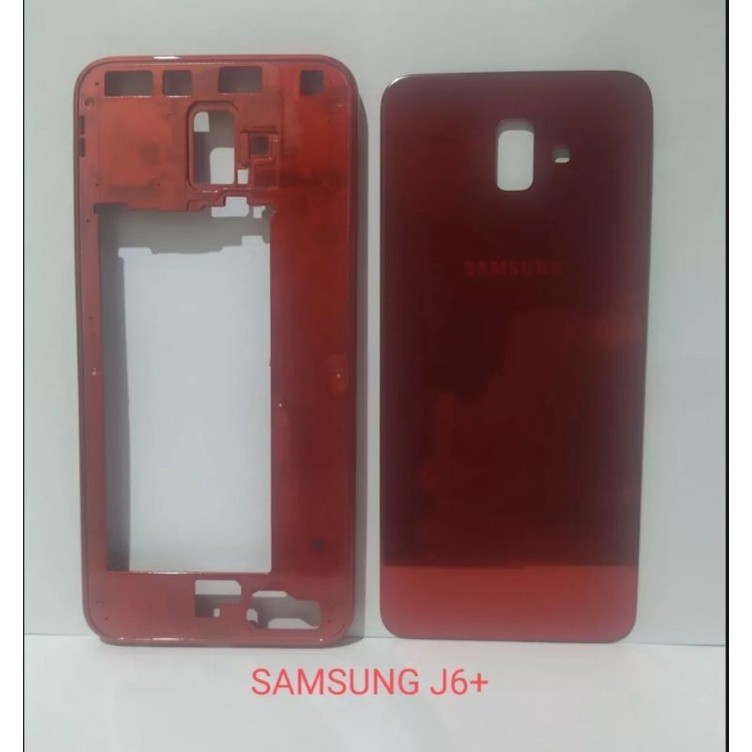 SAMSUNG J6+ SAMSUNG J6 PLUS J610 BACKDOOR TUTUP BELAKANG DAN TULANG BEZZEL TUTUP MESIN ORIGINAL NUSA