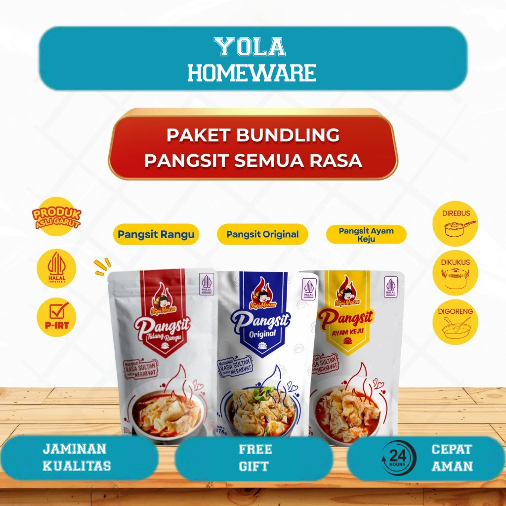 

Nyai Mercon - Paket 3 rasa pangsit (Pangsit Rangu, Pangsit Keju, Pangsit Ori) Nyai Mercon Makanan instan