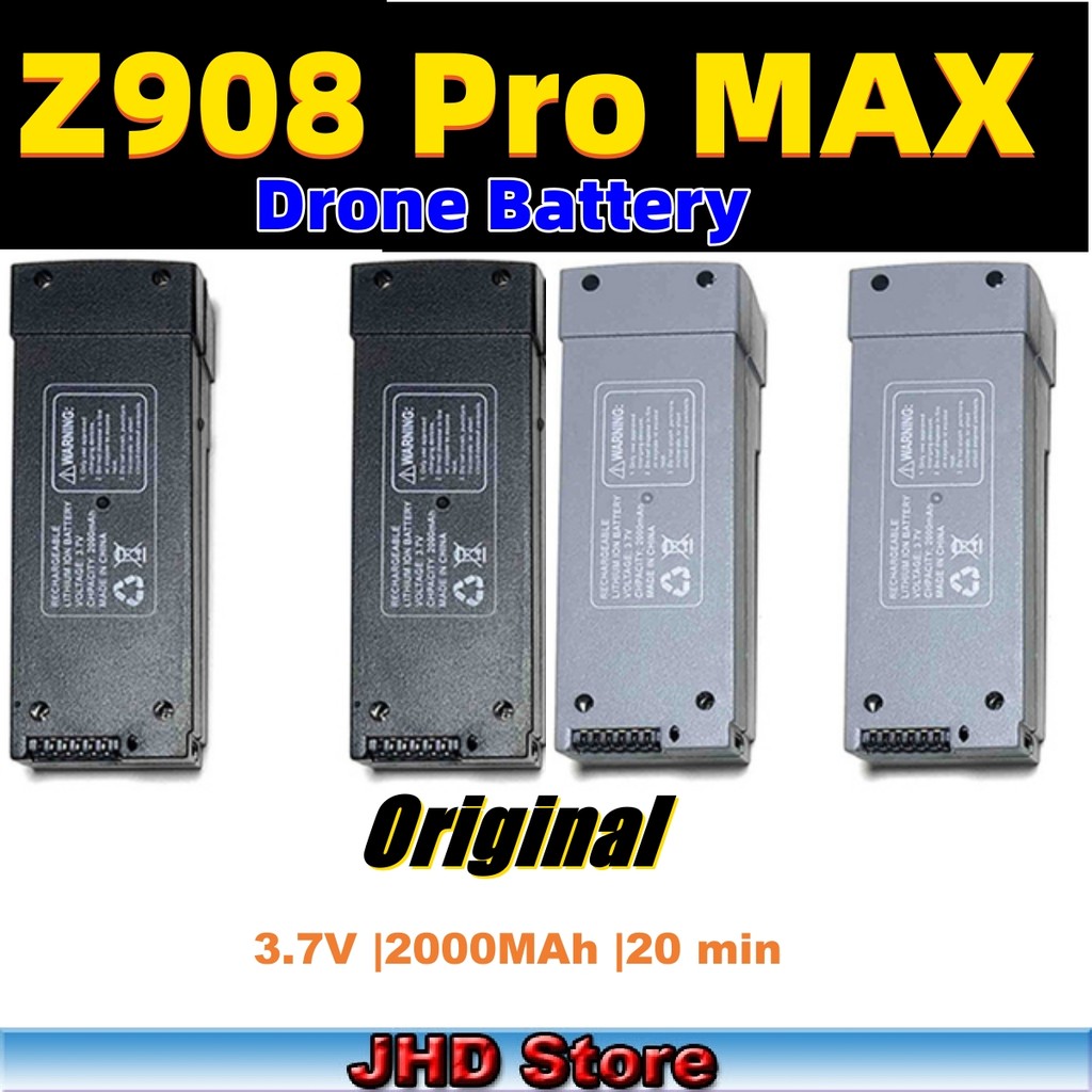 JHD Z908 Pro Battery for Z908 PRO MAX RC Plane 3.7V 2000MAh Oringal Z908 MAX Grey/ Black Battery