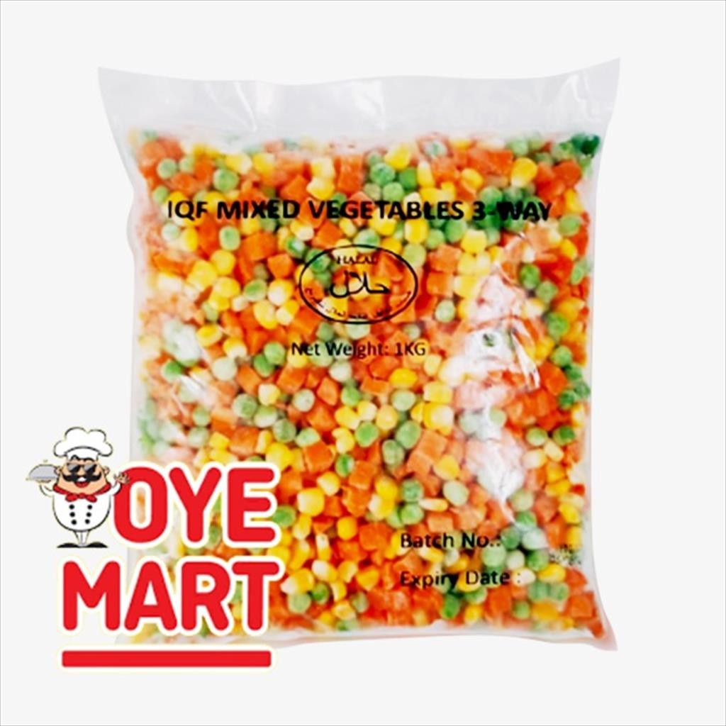 

FROZENLAND IQF MIXED VEGETABLE 3 WAY 1KG (TANPA BUNCIS) / SAYUR BEKU