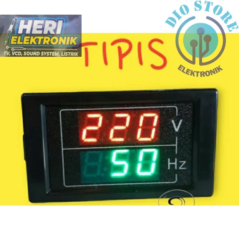 VOLT METER AC 220V DAN HZ METER TIPIS