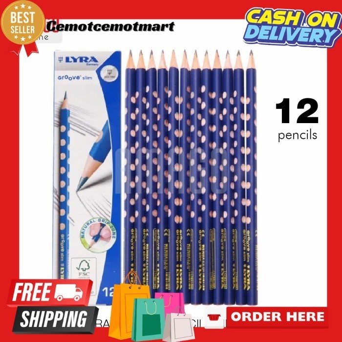 

[Cmt] 1 Kotak isi 12 Bh - LYRA Groove Pencil Slim (HB) - Black - 12 pcs - 1760100