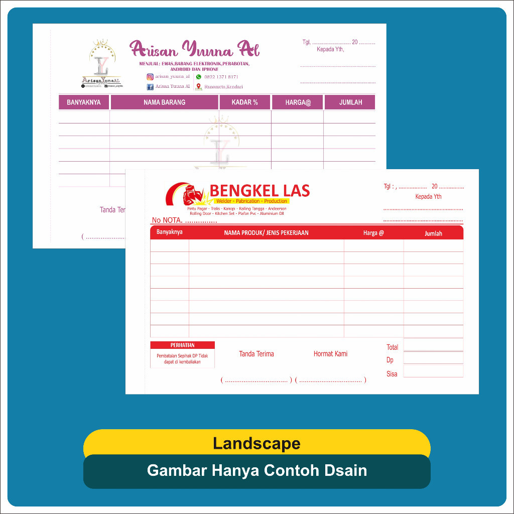 

CETAK NOTA CUSTOM 2 PLY NAMA SENDIRI UKURAN SEDANG ¼ POLIO Nota custom 2 ply murah GANESA GRAFIKA