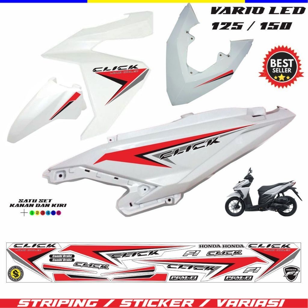 VARIASI STRIPING VARIO LED 2015 / 2017 / STIKER VARIO 125 / 150 LED FI / STIKER VARIO LIS MOTOR