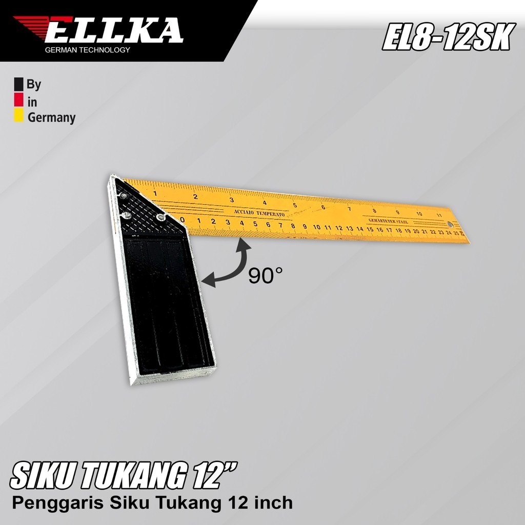 

Sikon Siku Tukang Penggaris Siku Tukang / Siku Tukang Murah 12inch (30cm) ELLKA