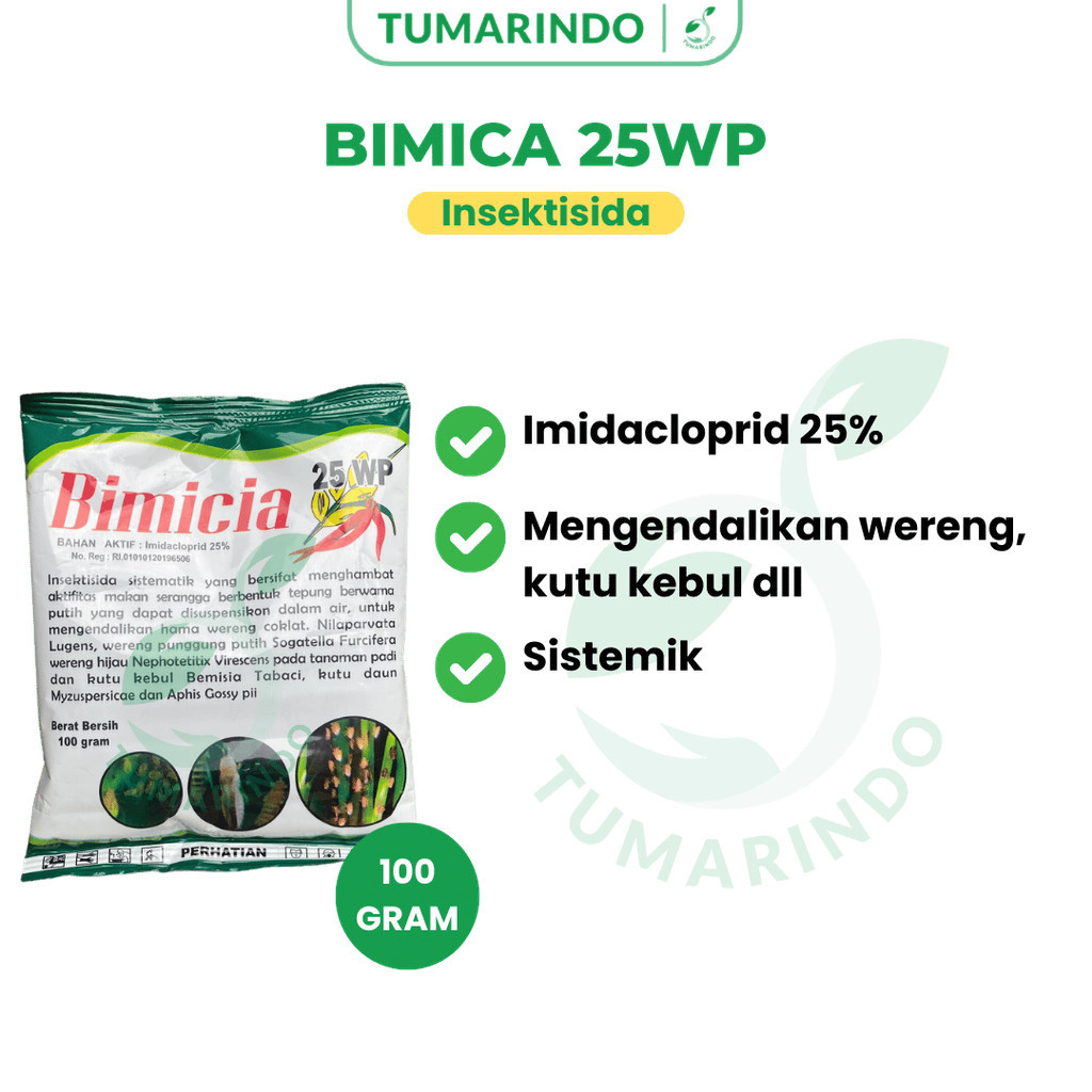 Bimica 25wp 100gram Imidacloprid Insektisida Mengendalikan Wereng Thrips Kutu Kebul