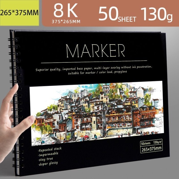 

Marker Pad 50 Sheets 130g Professional No Penetration Paper Sketchbook - 8K