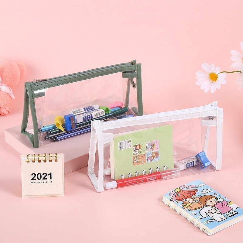 

ACEH.SDM Kotak Pensil Transparan Multifungsi Minimalis Tempat Pensil Bening Kapasitas Besar Tas Penyimpanan Transparan Warna tas Makeup Mini Pouch Pencil Case Stationery Serbaguna Aesthetic