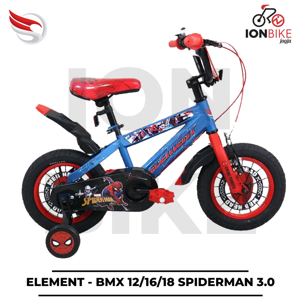Sepeda BMX 12 16 18 Element Spiderman 3.0 New Anak Cowok Laki Laki Bagus Murah Awet Crosser Champ Ju