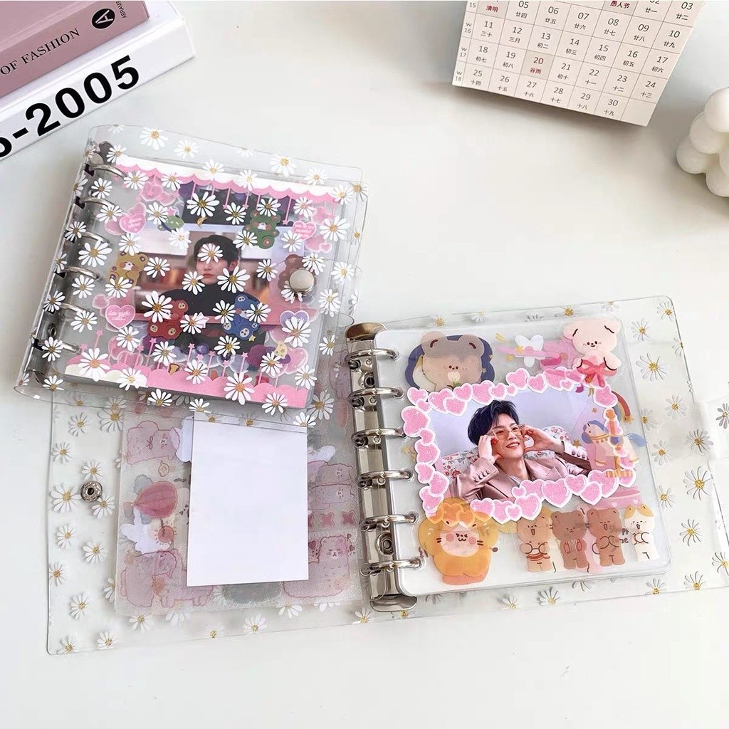 

[GAMGAM] PVC Daisy Binder 6 Rings (FREE Isi 10pcs) Photocard Deco Journaling Supplies KPOP Binder