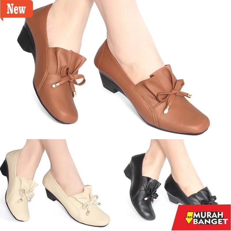 Sepatu kerja wanita yg terviral Wedges Sepatu Kerja Wanita Kulit /Sepatu Widges Terbaru Wanita Forma