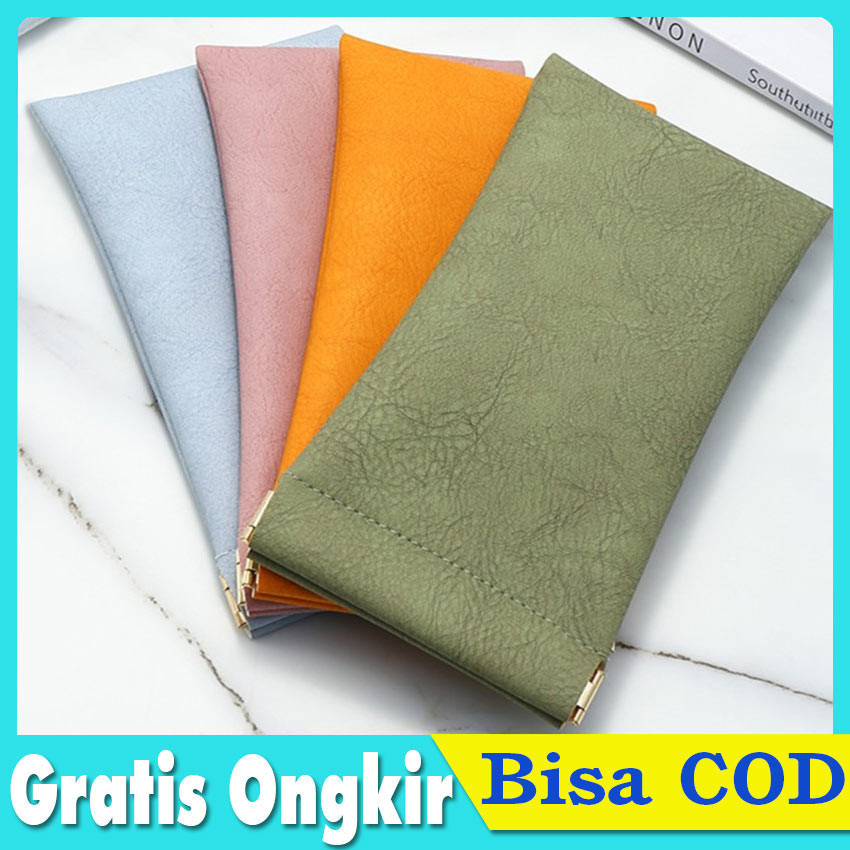 Kantong Kacamata Serbaguna magnet dengan Kain Lembut dan Motif Kulit Sintetis: Tas Pouch Anti Air Mo