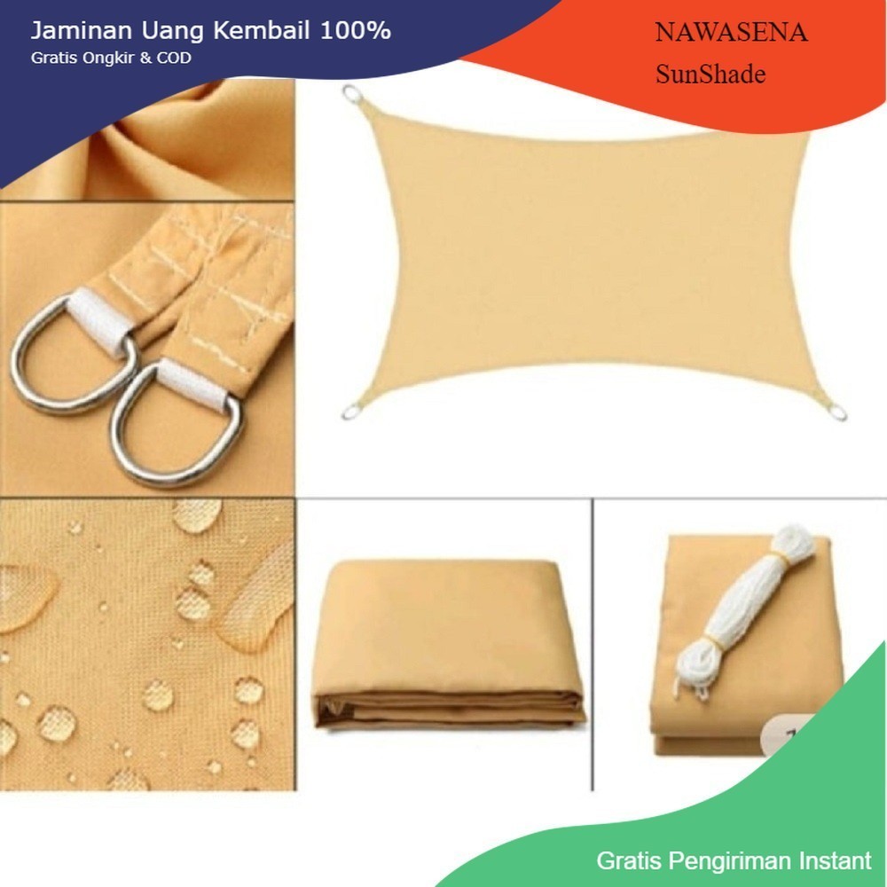 tenda kanopi awning taman Ukuran 4x6 Tarikan 8 bahan Nilon Awning persegi Flysheet Awning Taman