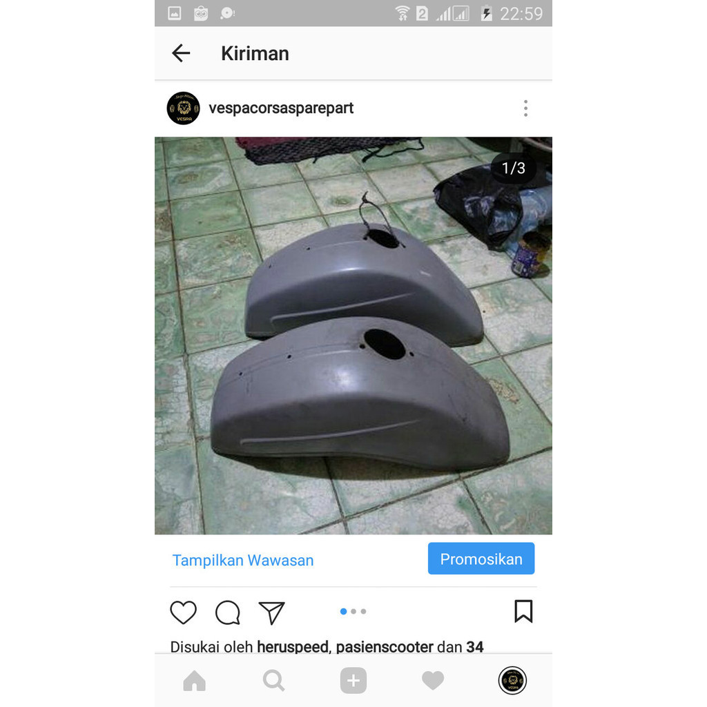 Spakbor Depan Vespa Super Original Nos