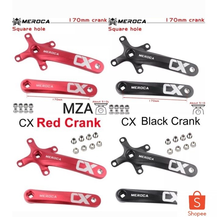 Meroca Crank Arm BB Kotak BCD 104 Arm Crank Sepeda