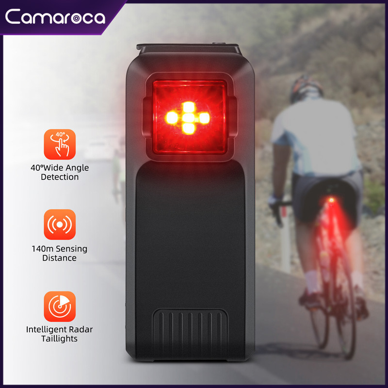 Camaroca W100 Bicycle Rearview Radar Cycling Tail Light Brake Sensing Lamp Waterproof 4 Lighting Mod