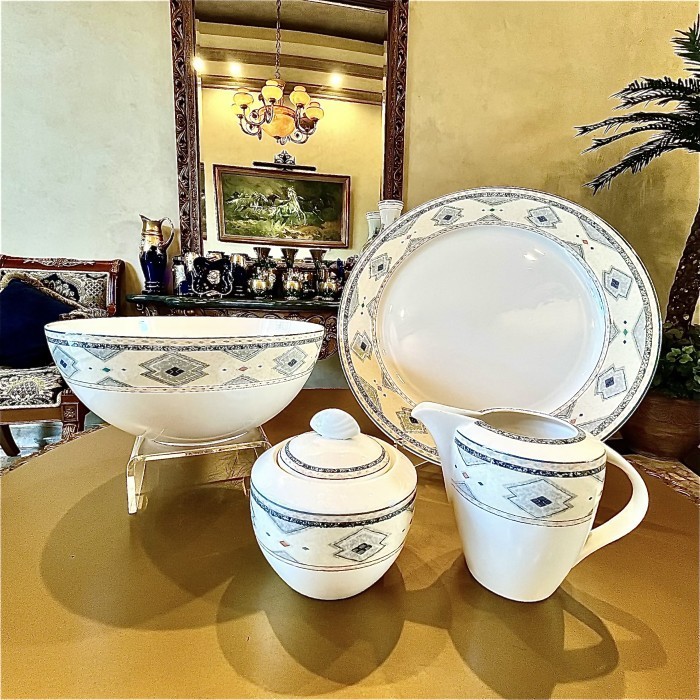 Christopher Stuart Optima Ellington Super Strong Fine China Dinner Set Piring Mewah Piring Saji Piri