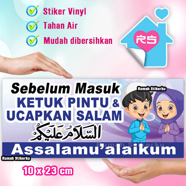 Stiker sebelum masuk ketuk pintu dan ucapkan salam