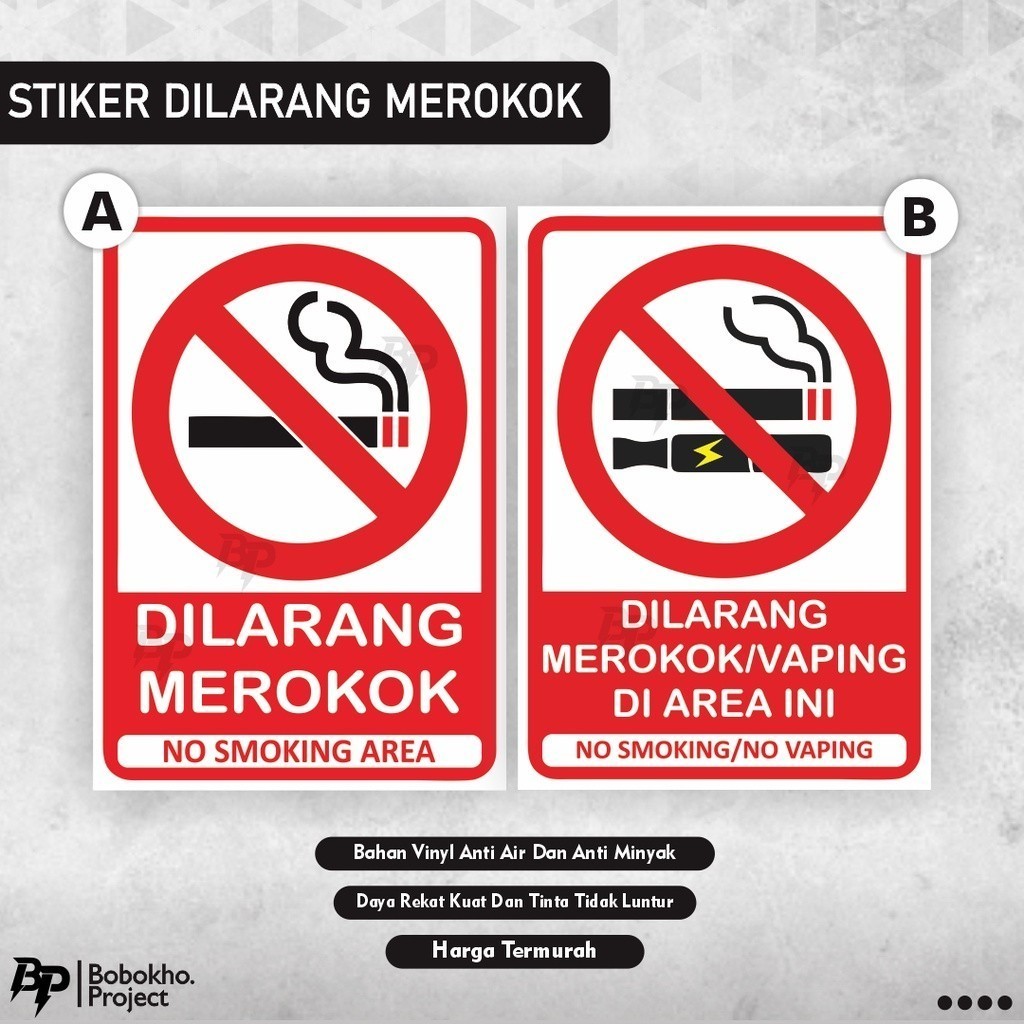 

Stiker dilarang merokok Stiker No Smoking Area Stiker Dilarang Vape Stiker No Vaping